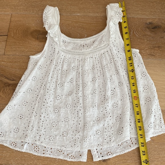 (New!!) LUCKY BRAND eyelet crop babydoll style top MED - Picture 12 of 14
